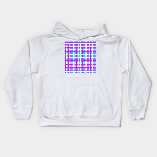 Interlocking Stripes White Pink Light Blue Kids Hoodie